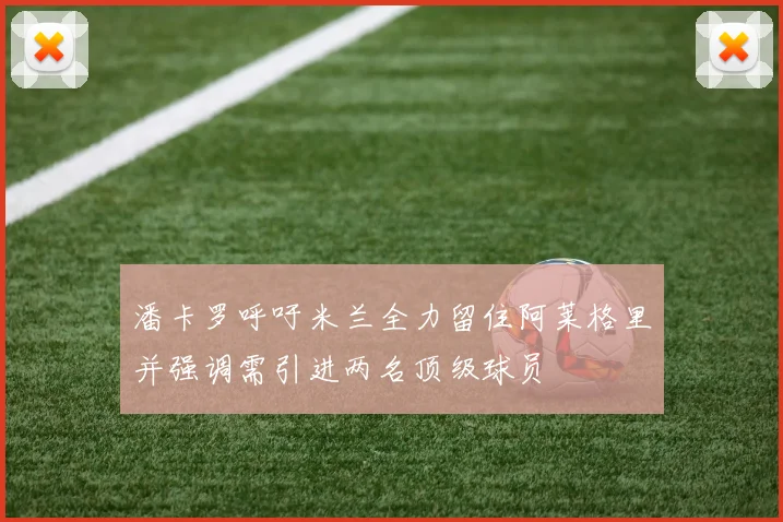 潘卡罗呼吁米兰全力留住阿莱格里并强调需引进两名顶级球员